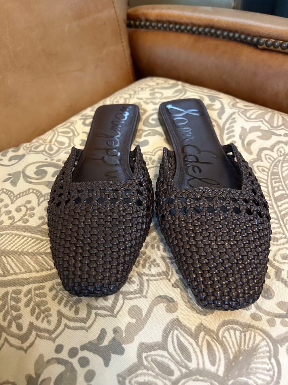 Sam Edelman Brown Nola Woven Mule Slide 11